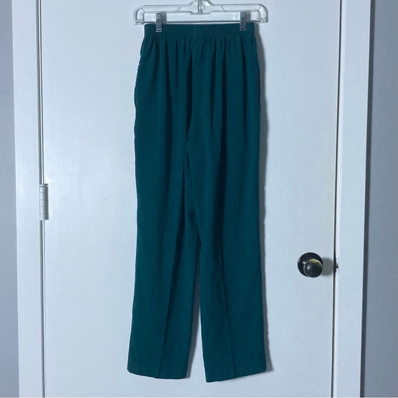 Vintage Bon Worth Deep Sea Green Suede Elastic Waist Pants Size SP - Picture 3 of 8